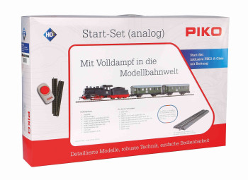 PIKO  Starter Set Passenger Train DB with Steam loco + tender, PIKO A-Track w. Railbed 