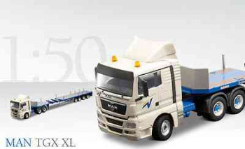 Conrad 70140 MAN TGX XL 3-Axle Tractor w/Goldhofer Semi Trailer Voss 1/50