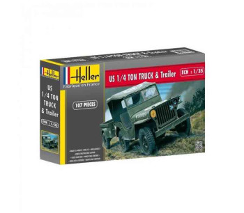 US 1/4 TON TRUCK & TRAILER 1/35  HELLER  81105