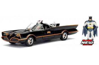 JADA TOYS BATMOBILE 1966 CLASSIC with BATMAN and ROBIN FIGUREN