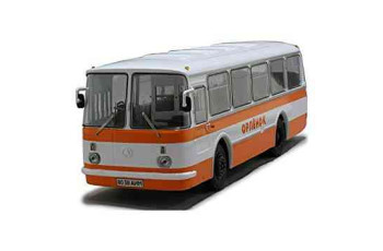 SOVIET AUTOBUS LAZ 695N, white/orange, Orlenok