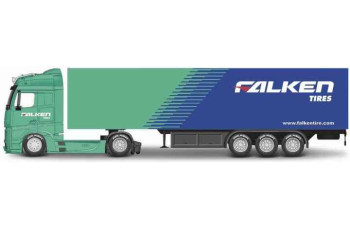 BURAGO Mercedes Benz Actros Gigaspace STREET FIRE Haulers with Trailer FALKENBURAGO Mercedes Benz Actros Gigaspace STREET FIRE Haulers with Trailer FALKEN