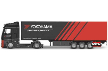 BURAGO Mercedes Benz Actros Gigaspace STREET FIRE Haulers with Trailer Yokohama