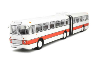 SOVIET AUTOBUS Ikarus 180, white/red articulated bus