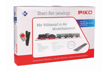PIKO  Starter Set Passenger Train DB with Steam loco + tender, PIKO A-Track w. Railbed 
