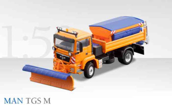 MAN TGS M 2-axle four-wheel truck with snow plow and litter assembly