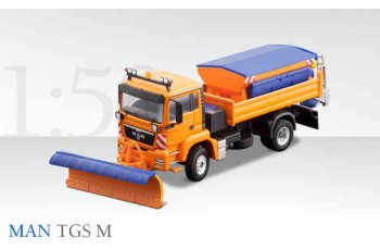 MAN TGS M 2-axle four-wheel truck with snow plow and litter assembly