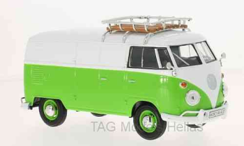 VW T1, light green/white, box wagon with roof rack  MOTORMAX MOM79551