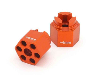 HPI 87075 Aluminum Hex Hub 4mm Offset Orange (2) Cup Racer 1M