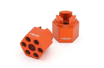 HPI 87075 Aluminum Hex Hub 4mm Offset Orange (2) Cup Racer 1M