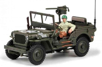 CARARAMA HONGWELL JEEP WILLYS 4X4 WITH OPEN TOP AND MAN
