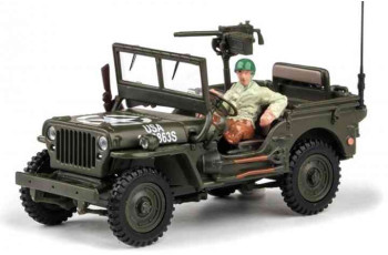 CARARAMA HONGWELL JEEP WILLYS 4X4 WITH OPEN TOP AND MAN