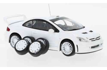 Peugeot 307 WRC white 2 set of wheels and tyres and extra rear spoiler  IXO  MDCS030