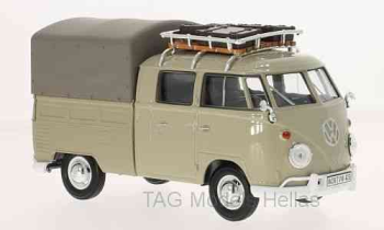 VW T1, dunkelbeige, Pick Up with roof rack and cover  MOM79553