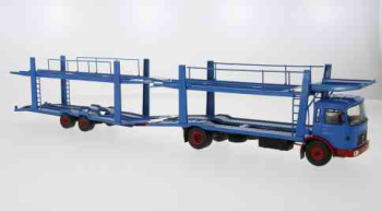 MAN car transporter with trailer, blue/red, 1970  IXO  TTRX034