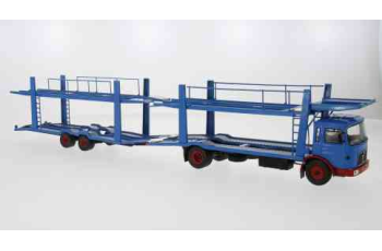 MAN car transporter with trailer, blue/red, 1970  IXO  TTRX034