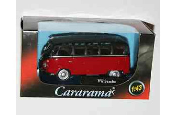 Cararama - VW Volkswagen SAMBA Bus (Red/Black)  251PND-5