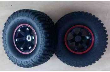 RC Crawler 1.9" Wheel & Tire 4pcs (Black/Red)