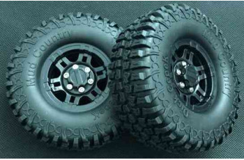 RC Crawler 1.9" Wheel & Tire 4pcs (Black) 